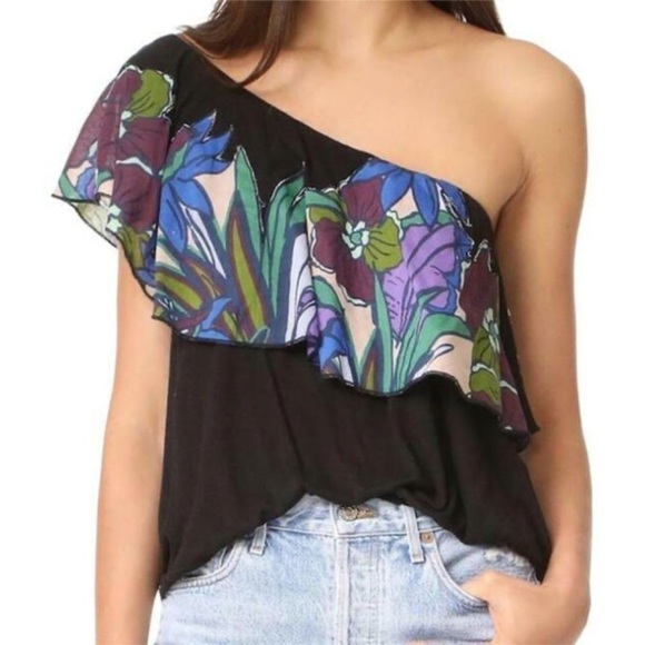 Free People NWT One Shoulder Annka Floral Top XS - Picture 8 of 8